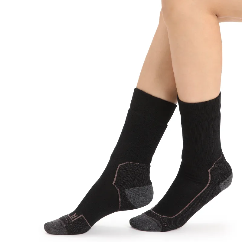icebreaker Merino Women's Hike  Medium Crew Socks - Black Dawn Snow