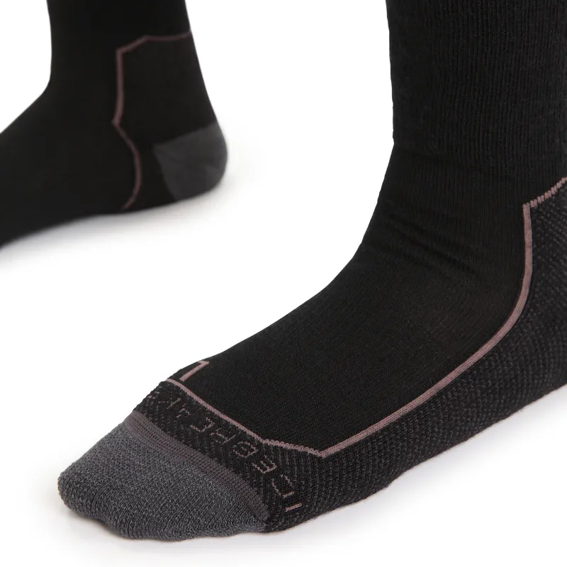 icebreaker Merino Women's Hike  Medium Crew Socks - Black Dawn Snow