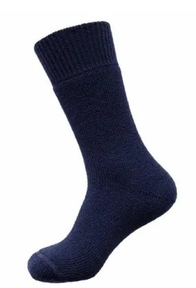 Lindner Australian Made Thick Merino Wool Socks - Max Loose Top - Navy