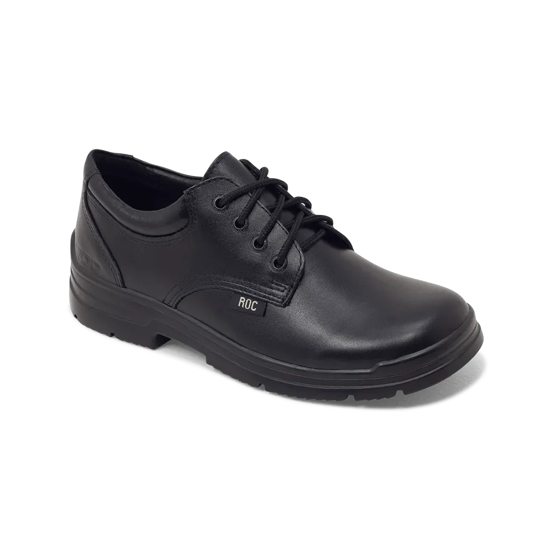 ROC BOOTS JUNIOR RIGOUR BLACK LACE LEATHER SCHOOL SHOES